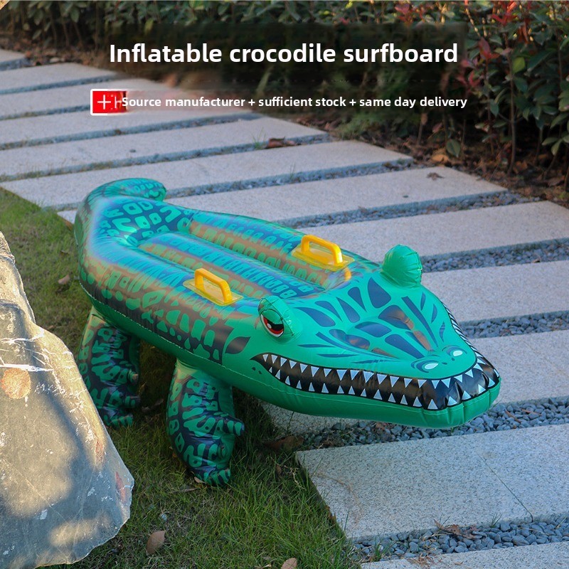 新しいスポット PVC インフレータブルクロコダイルサーフボード、ウォーターフローティングロー屋外水泳用品マウント水上スキーボード