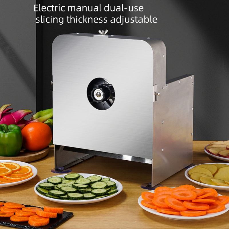 業務用野菜と果物の多機能スライサー電動自動レモンポテトスライサー手動と電動両用