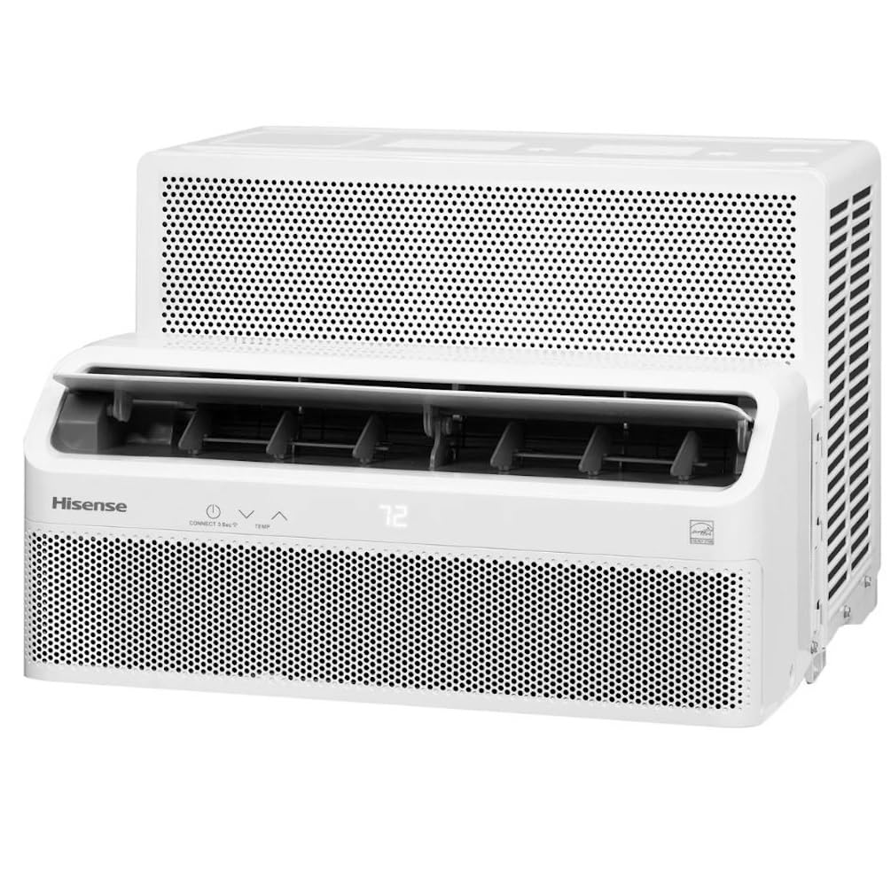 再生品 - 優れた 8000 BTU スマート インバーター ウィンドウ エアコン 簡単取り付けブラケット、最大 350 平方フィート、超スリム プロファイル