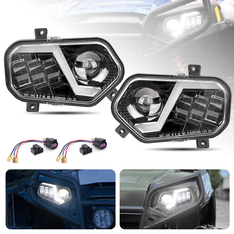 LED ヘッドライト高ロービーム LED ヘッドライトフロントヘッドランプ DRL ポラリススポーツマン XP 550 2009 2010 2011 2012 2013 2014 400