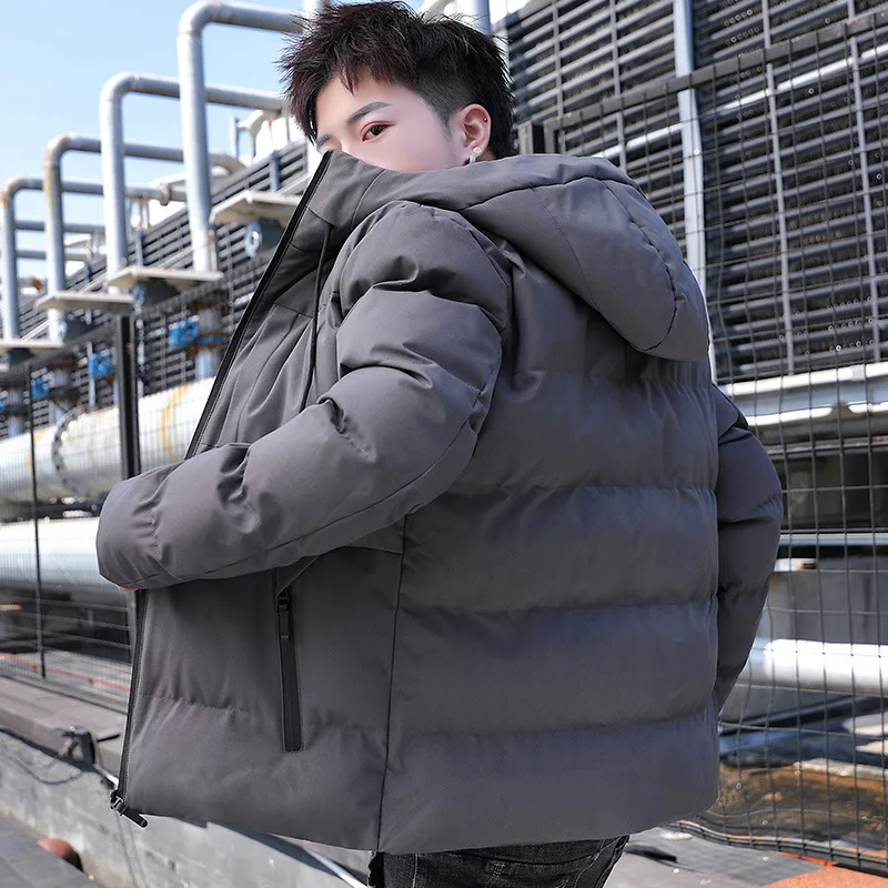 冬の新メンズ肥厚コットンジャケットフード付きスタンドカラーショートスタイルカジュアル快適なフィット中国ブランド服