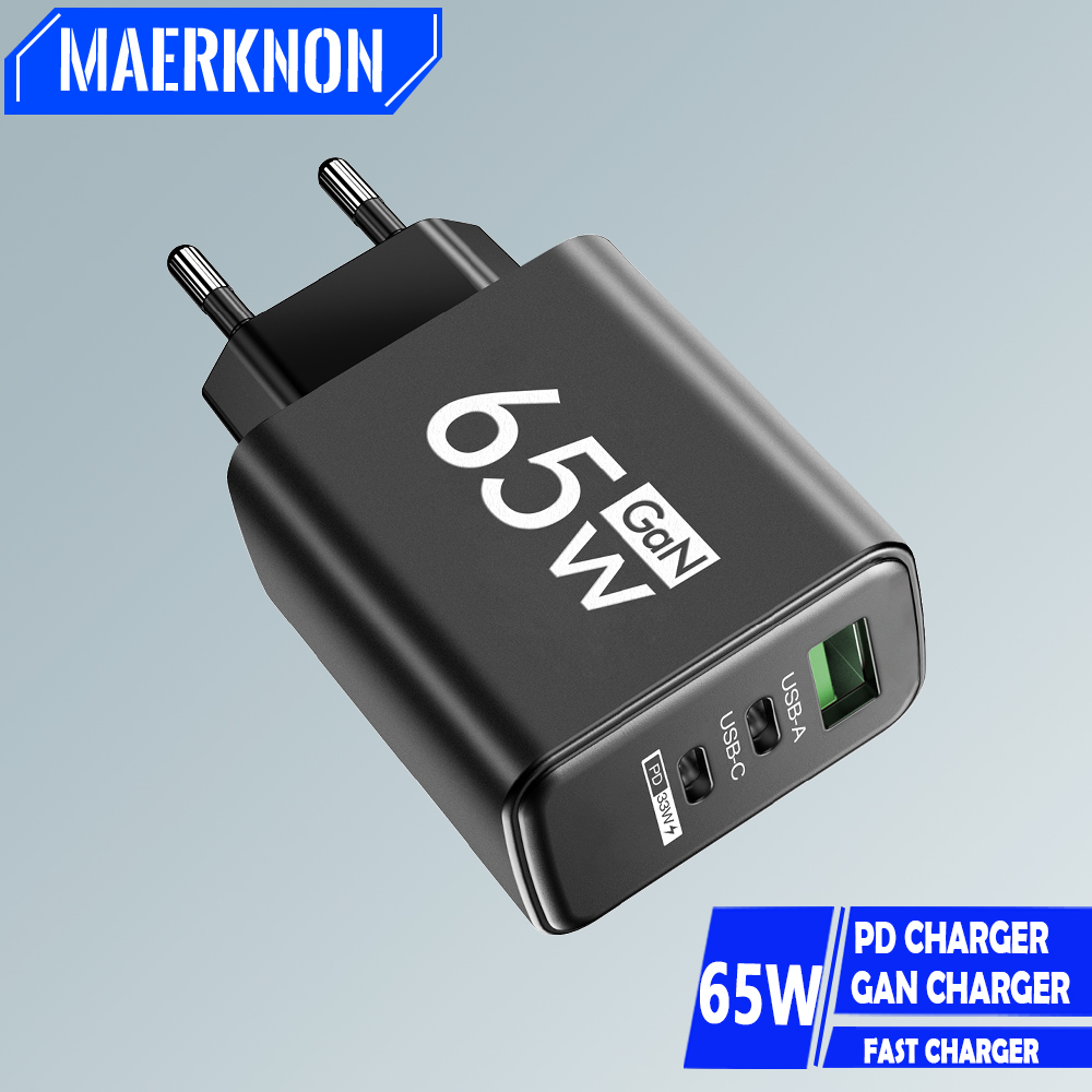 GaN 65 ワット USB タイプ C PD 急速充電壁の充電器アダプタ iPhone 15 14 Pro Max Xiaomi Samsung Oneplus POCO 急速充電器 3.0