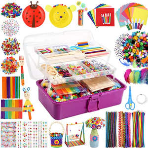 アート＆クラフトセット DIY 趣味のクラフト用品キット。4、5、6、7、8、9、10、11、12歳の女の子・男の子向けのクリエイティブなアートプロジェクトに最適