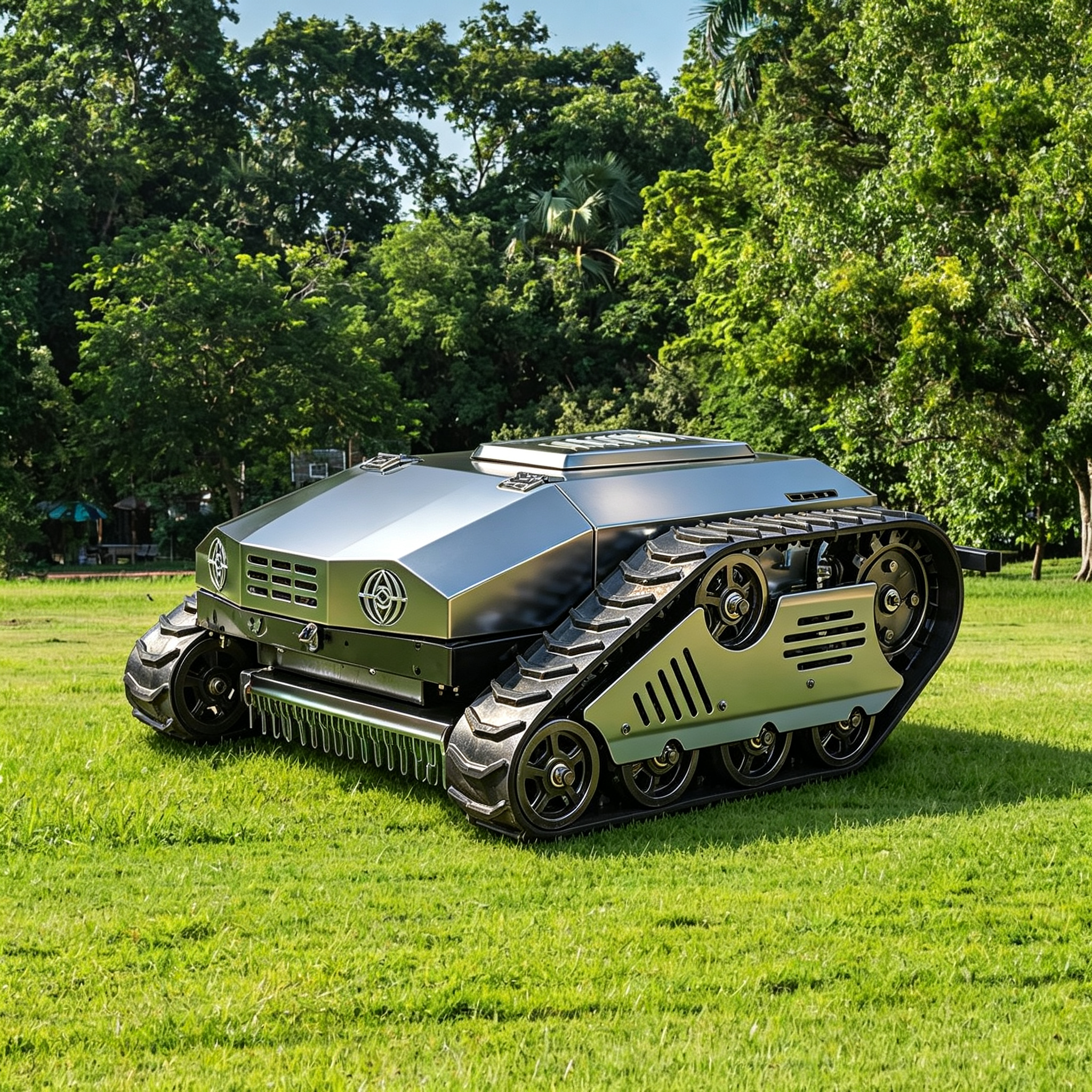 カスタマイズされたディーゼル林業マルチャートラクター林業リモートコントロール産業用全地形フレイルモア、斜面山草用