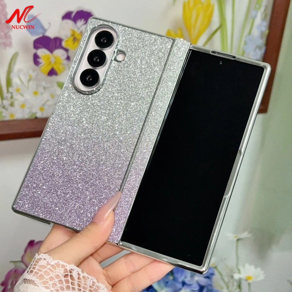 高級ブリンブリングリッターグラデーションケース Samsung Galaxy Z Fold 8 Ultra 7 Fold8 シャイニングスパンコールメッキ保護耐衝撃カバー