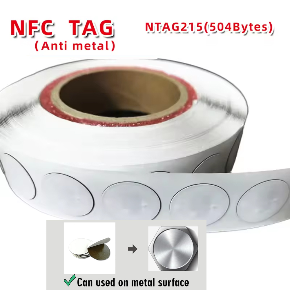 金属干渉防止 NFC215 チップタグ オンメタル NFC ステッカー すべての NFC 対応携帯電話デバイス用 NFC タグ RFID 13.56MHz タグ
