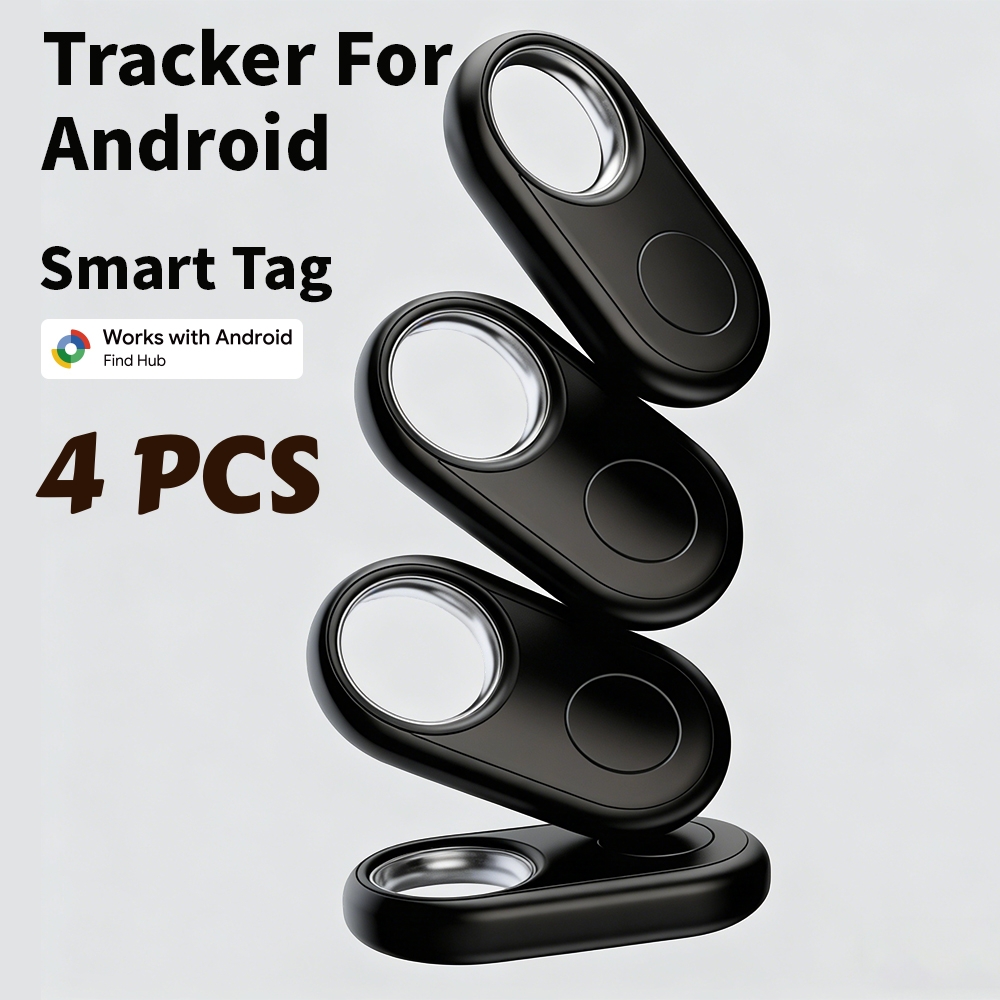 4 個バンドル Android トラッカー ポータブル紛失防止デバイス Google の Find Hub アイテムと連携 Pixel Motorola GMS 用のファインダー スマート タグ