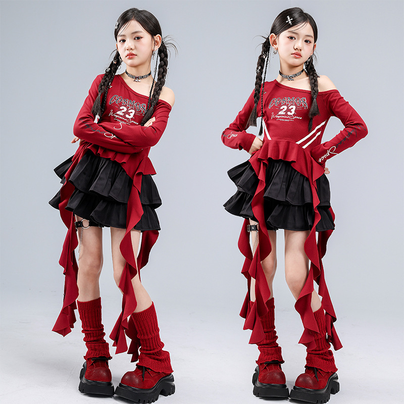 新しいモダンジャズダンス衣装女の子ファッション Kpop ストリート摩耗ステージパフォーマンスの服グループヒップホップの服コンサートの摩耗