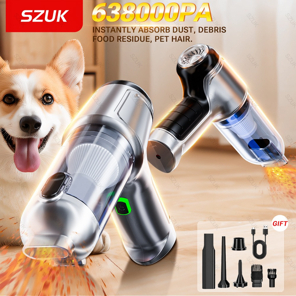 SZUK Car Vacuum Cleaner 638000PA Powerful Wireless Car Cleaner Cleaning Machine Cordless Mini HandHeld Portable Vacuum Cleaner