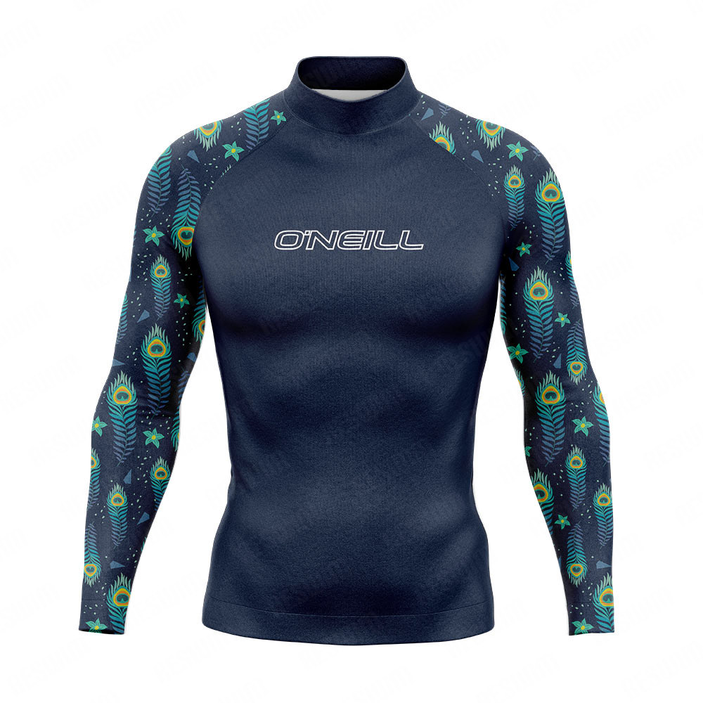 メンズ サーフスーツ ビーチ UV 保護水着 長袖 サーフィン 服 水泳 Tシャツ 水着 ラッシュガード ウォーター スイム スポーツ