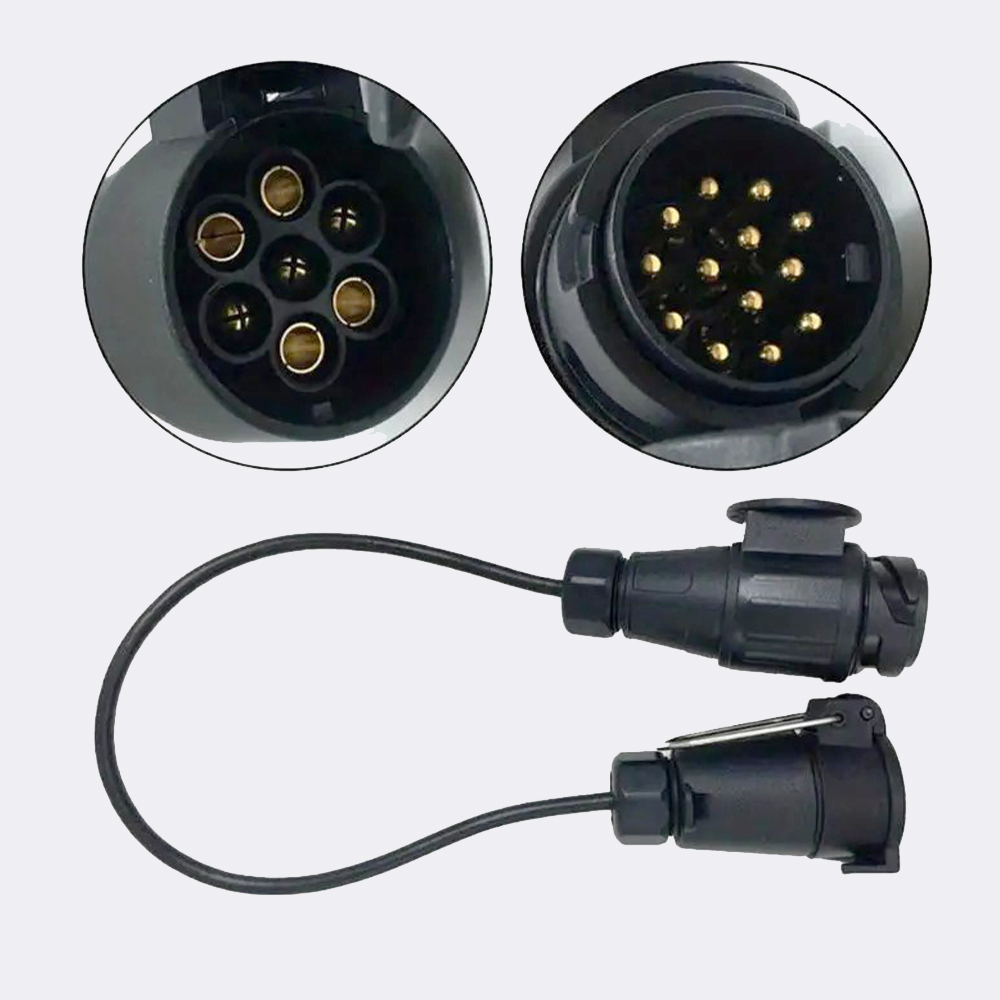 12V カーアダプタコネクタプラグ 7 ピンに 13 ピンラウンドコネクタ牽引トレーラープラグトラック部分トレーラーライト延長アダプタ