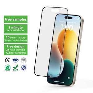 适用于iphone 16 15 14 13 12 11 Pro Max的全盖防眩光高品质光泽屏幕保护装置钢化玻璃屏幕保护装置