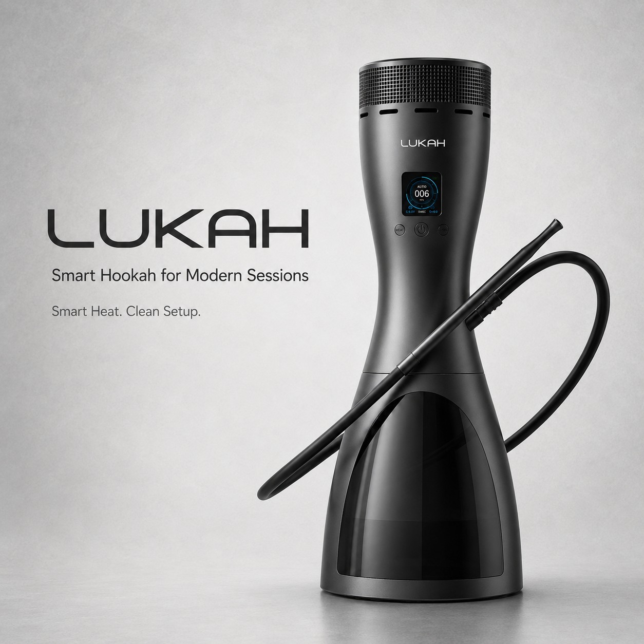 Lukah プロフェッショナルポータブル電気水ギセル充電式 LED ライトデジタルディスプレイ電子シーシャ個人使用