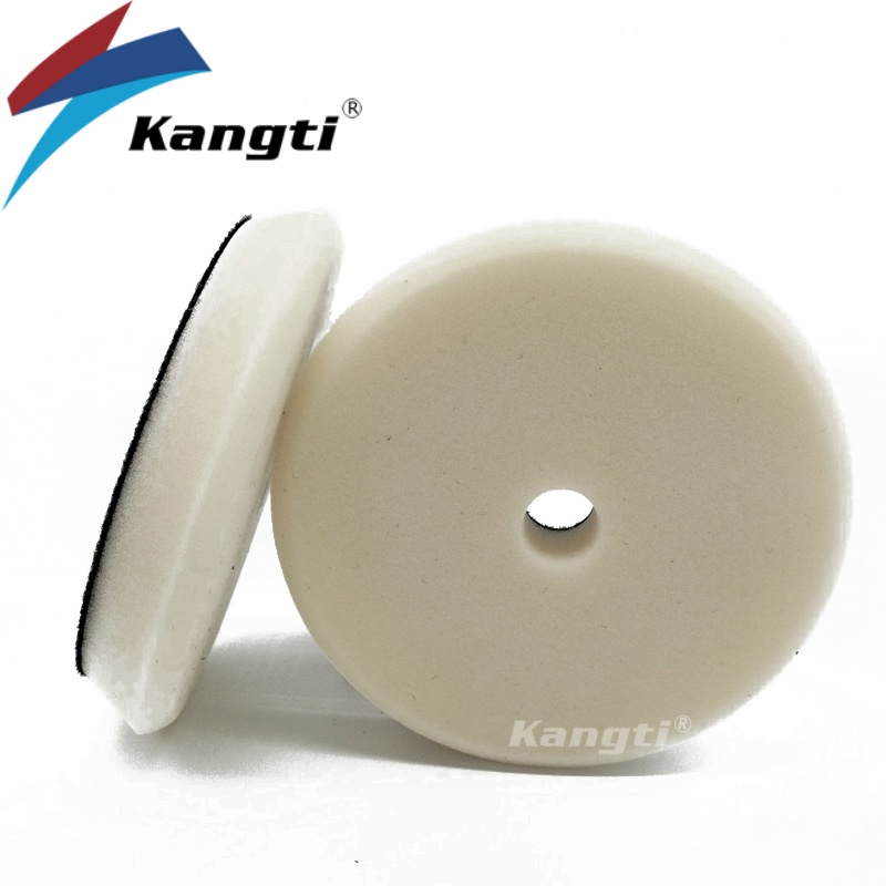 Kangti 5 インチ (125 ミリメートル)/6 インチ (150 ミリメートル) 面取りフラットバフパッドセット車フォームドリル研磨スポンジキット DA/RO 用