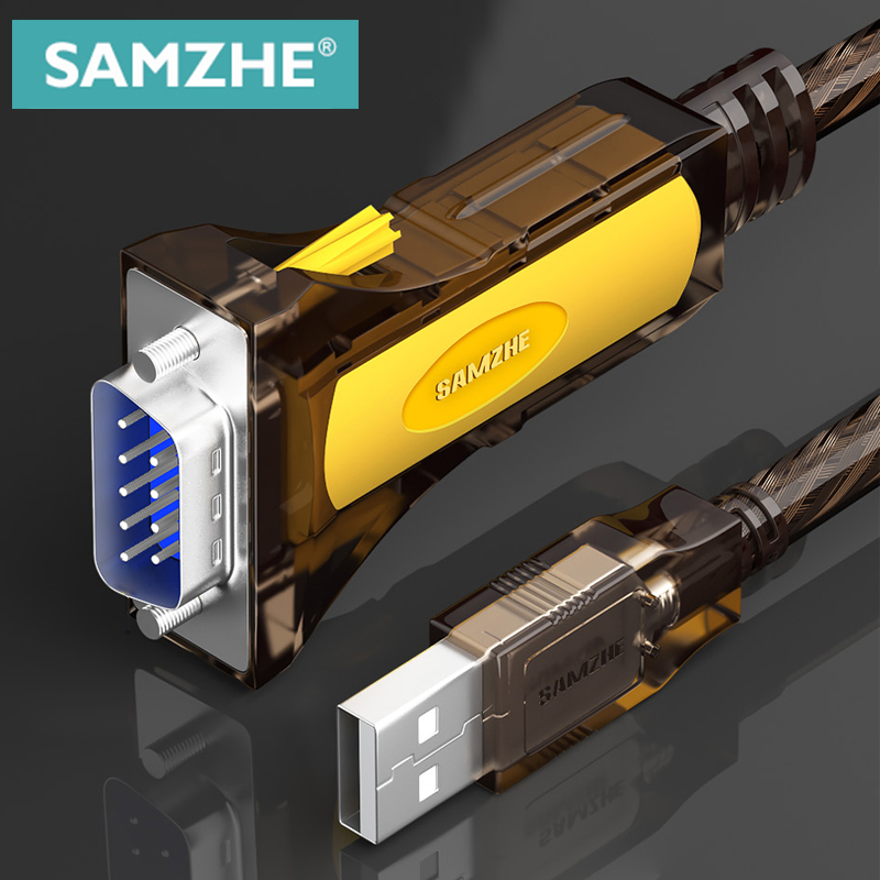 SAMZHE USB 2.0 からシリアル RS-232 DB9 9 ピンアダプターコンバータケーブル FTDI チップセット長 1.5 メートル USB から RS232 サポート WIN10