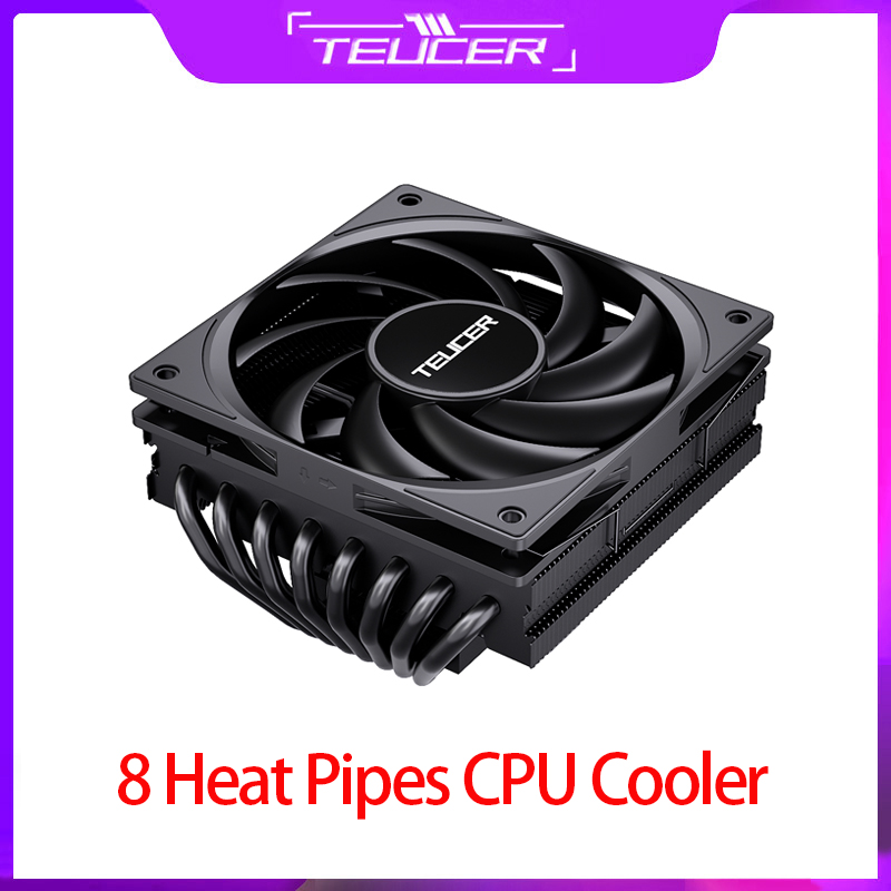 TEUCER 8 ヒートパイプ CPU クーラーロープロファイル ITX ゲームラジエーター TDP 130 ワットコンピュータヒートシンク LGA1700/1200/115X/2011/2066 AM5
