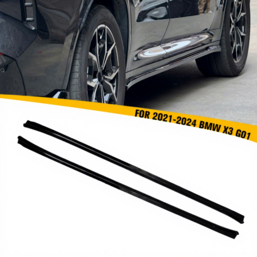 High quality rear wingHS G01 Car Side Skirt Extension Plastic Side Bumper Trim Skirt Carbon Fiber Look Side Skirts for BMW X3 G0
