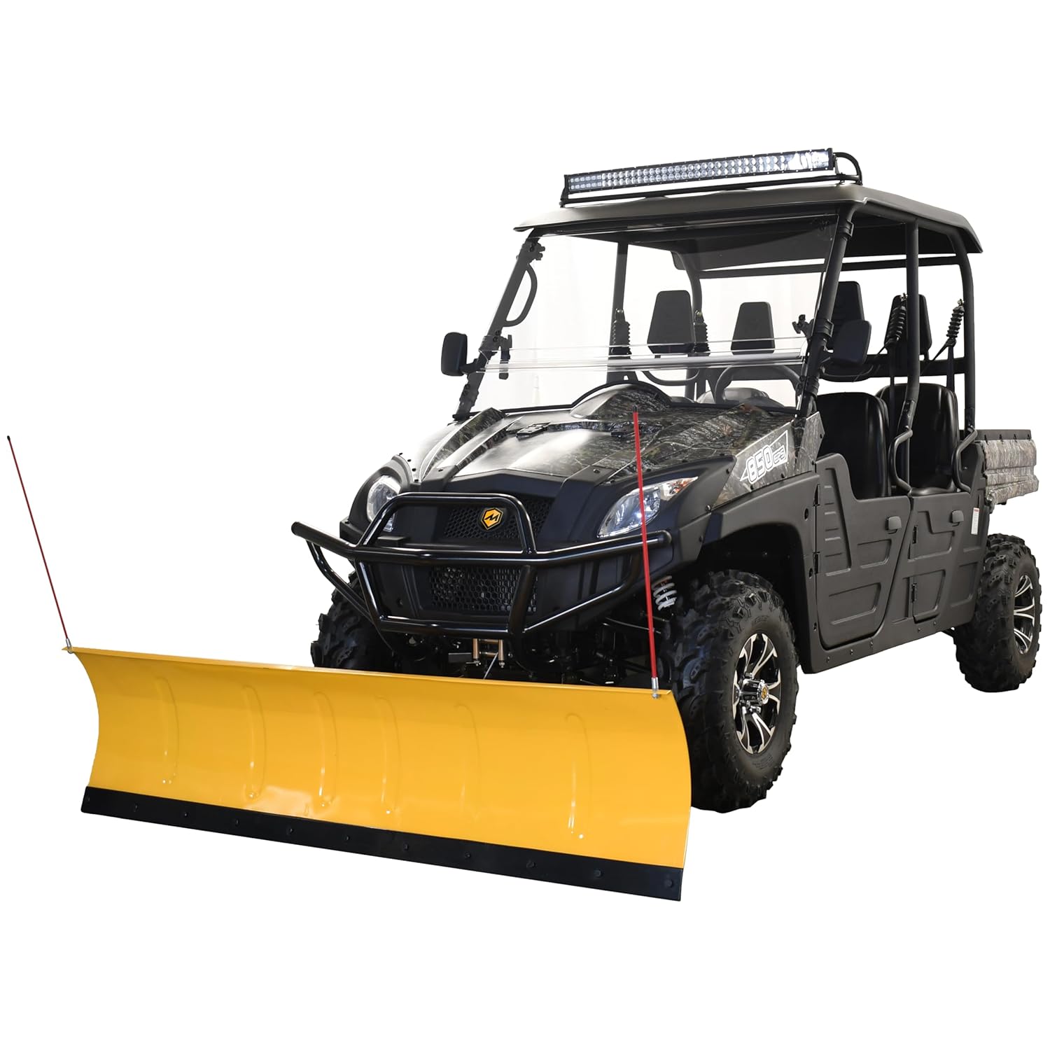 Massimo 60 インチ ユニバーサル ATV/UTV 除雪機キット – プッシュフレームとマウントプレート付きスチールブレード、5 ポジション角度、カスタマイズ