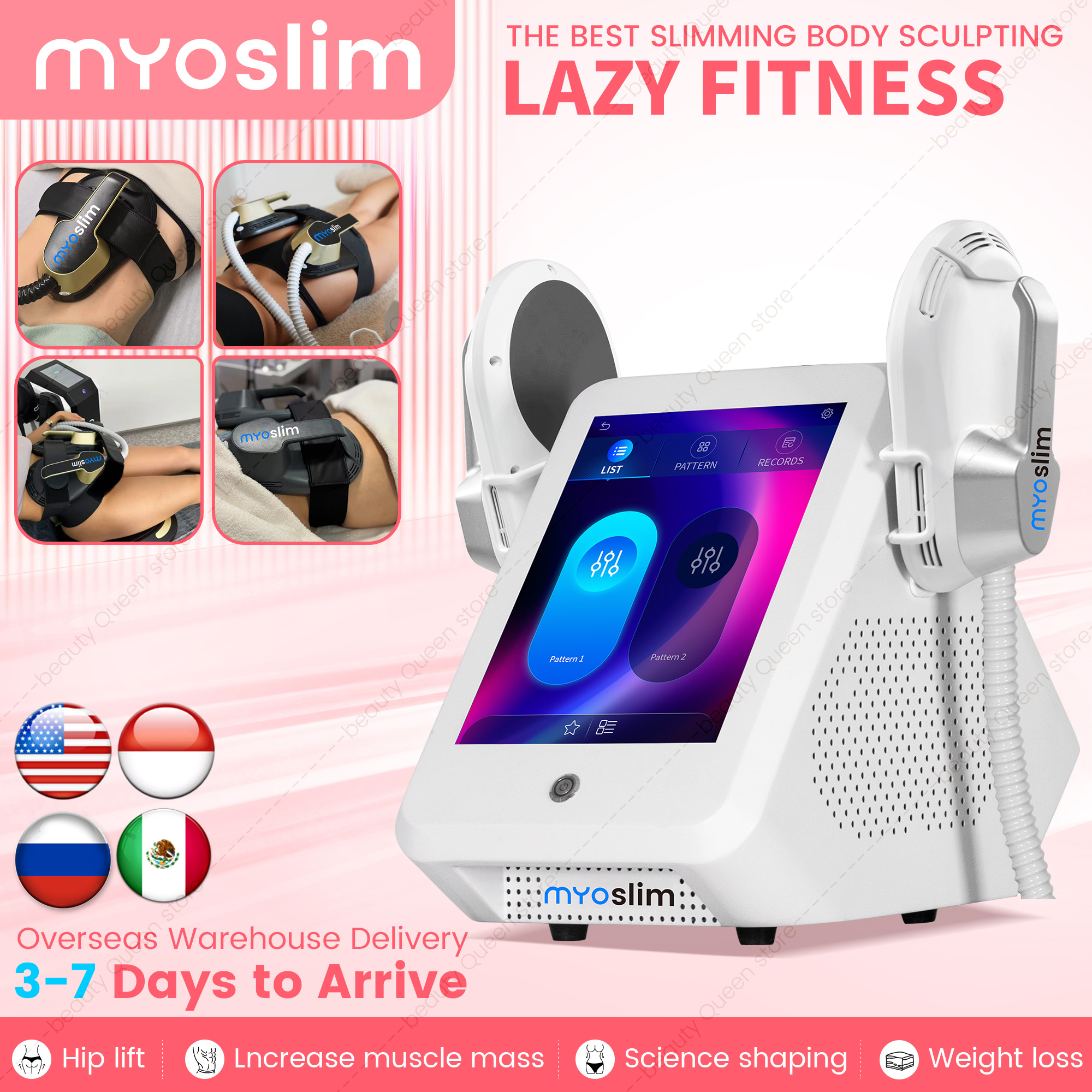 Myoslim 6500 ワット高エネルギー RF ボディ痩身マシンポータブル電磁筋肉刺激装置脂肪除去と減量のため