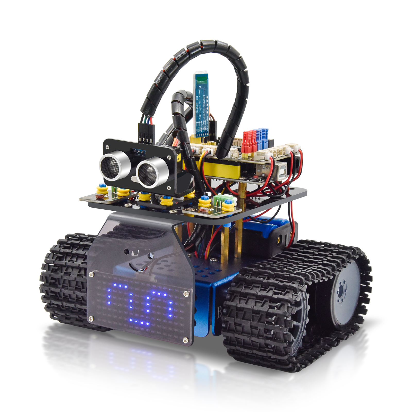 Keyestudio アップグレードミニスマートタンクロボット V3.0 Arduino キットロボットカー DIY プログラマブル STEM キット Arduino と互換性