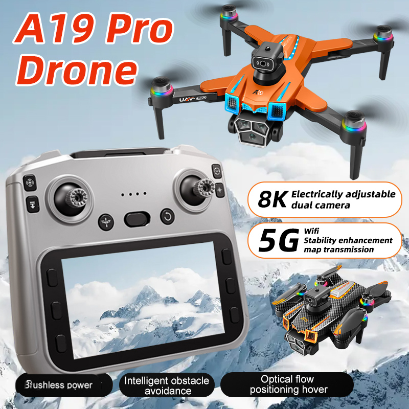 オリジナル A19 ドローン 8 18K HD カメラリモコン画面 5 グラム WIFI ブラシレス電源障害物回避折りたたみ式クワッドコプターおもちゃ