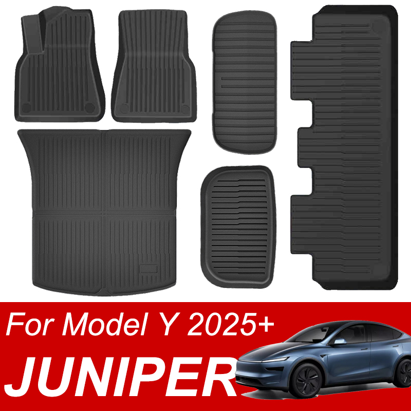 フロアマット 新しいテスラモデル Y 2025 ジュニパー 2025 トランクマットダブルメネスライナー左右ハンドル車のインテリア保護