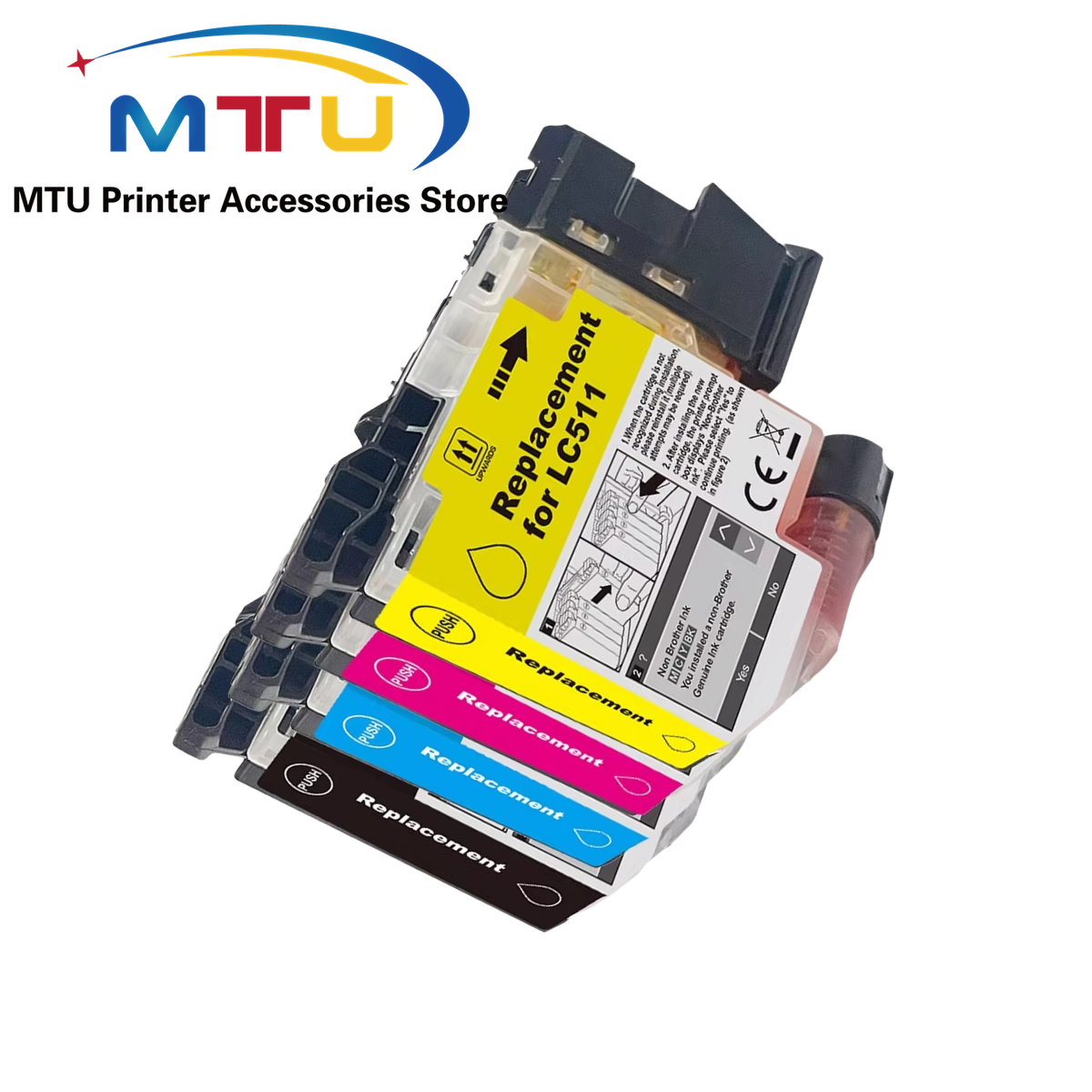 1Set LC511 Ink Cartridges for Brother DCP-J929N-W/B J916N J529N MFC-J943DN DWN J908N J742DN DWN