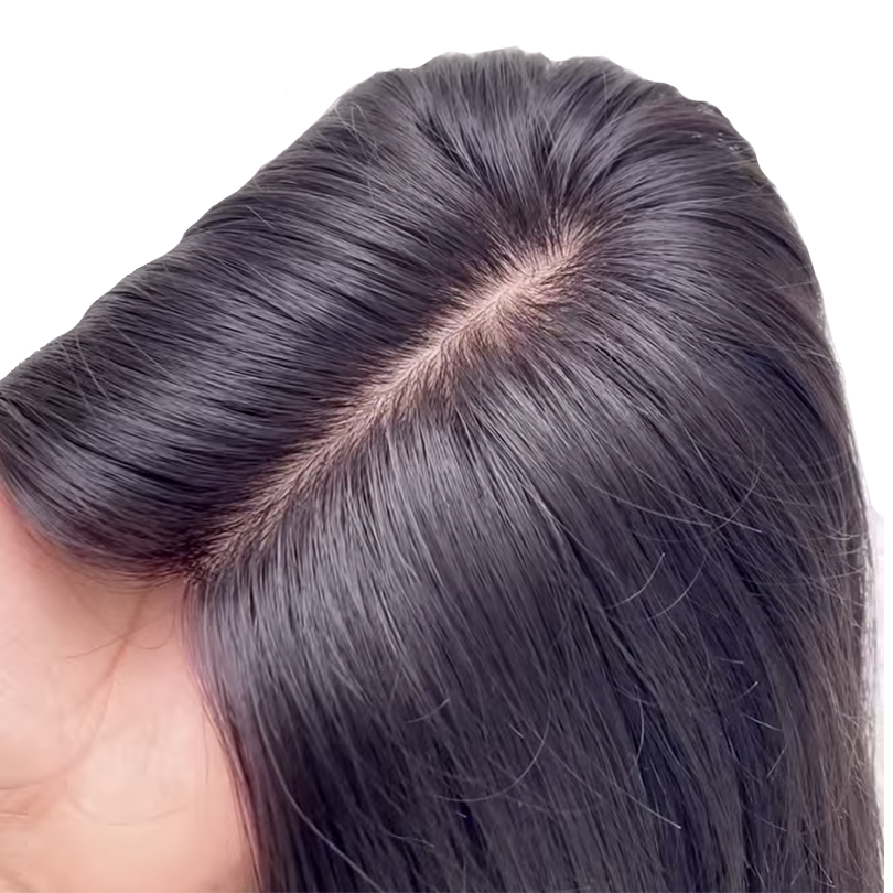 15 × 16 センチメートルかつら女性のためのトッパー人毛クリップシルクベースナチュラルカラー 130% バージンヘアエクステンション