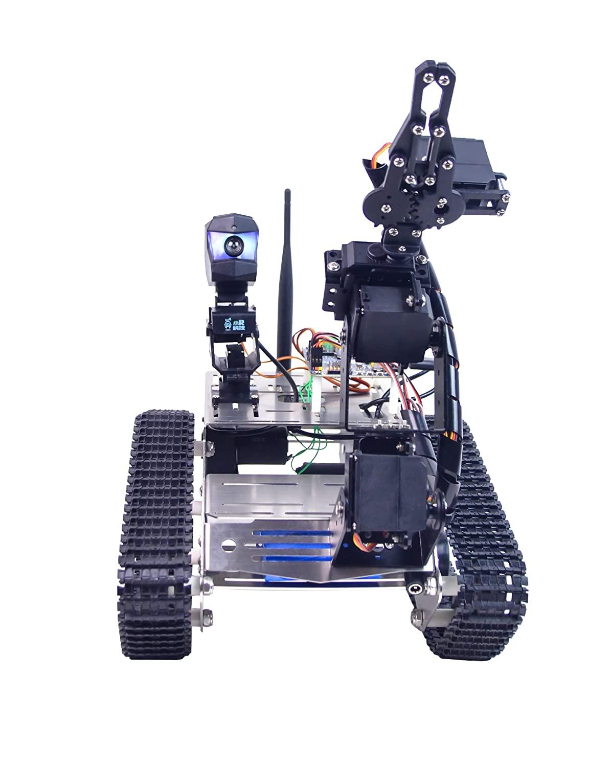 XiaoR Geek FPV ロボットカーキット Arduino 用ロボット HD カメラ付き、ユーティリティインテリジェントタンクシャーシロボット車両、スマートリア