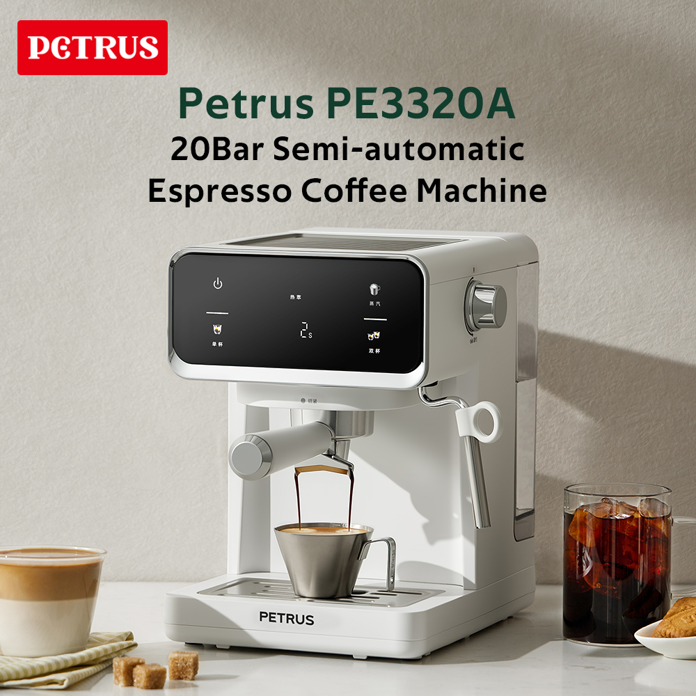 コーヒーメーカーエスプレッソコーヒーマシンミルク泡立て器ワンドと取り外し可能な水タンク PE3320A アプリ