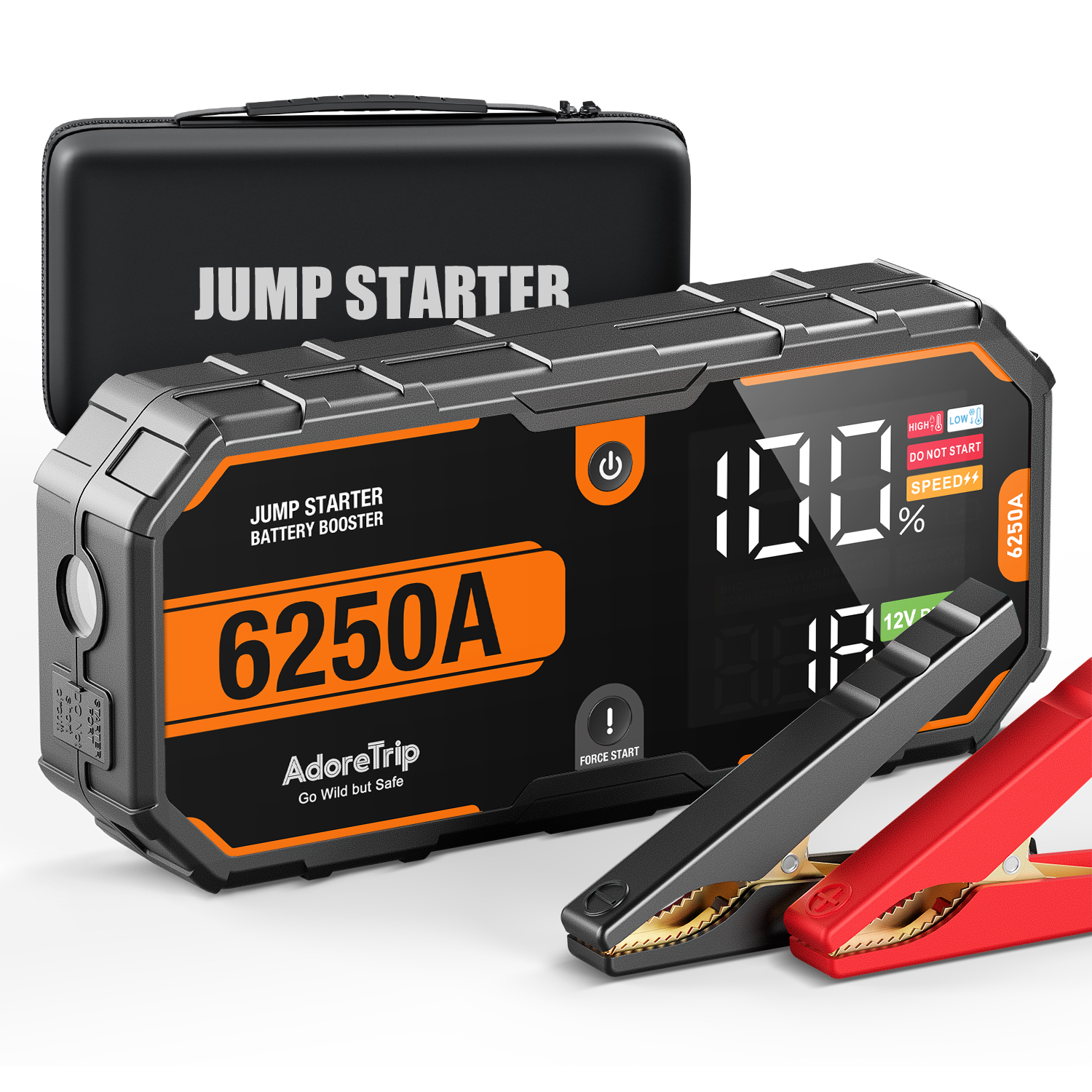 車 6250A ポータブル 12V ジャンプスターター電源銀行 12V 自動バッテリー充電器ブースター始動装置 10.0L ガス/6.5L ディーゼル用