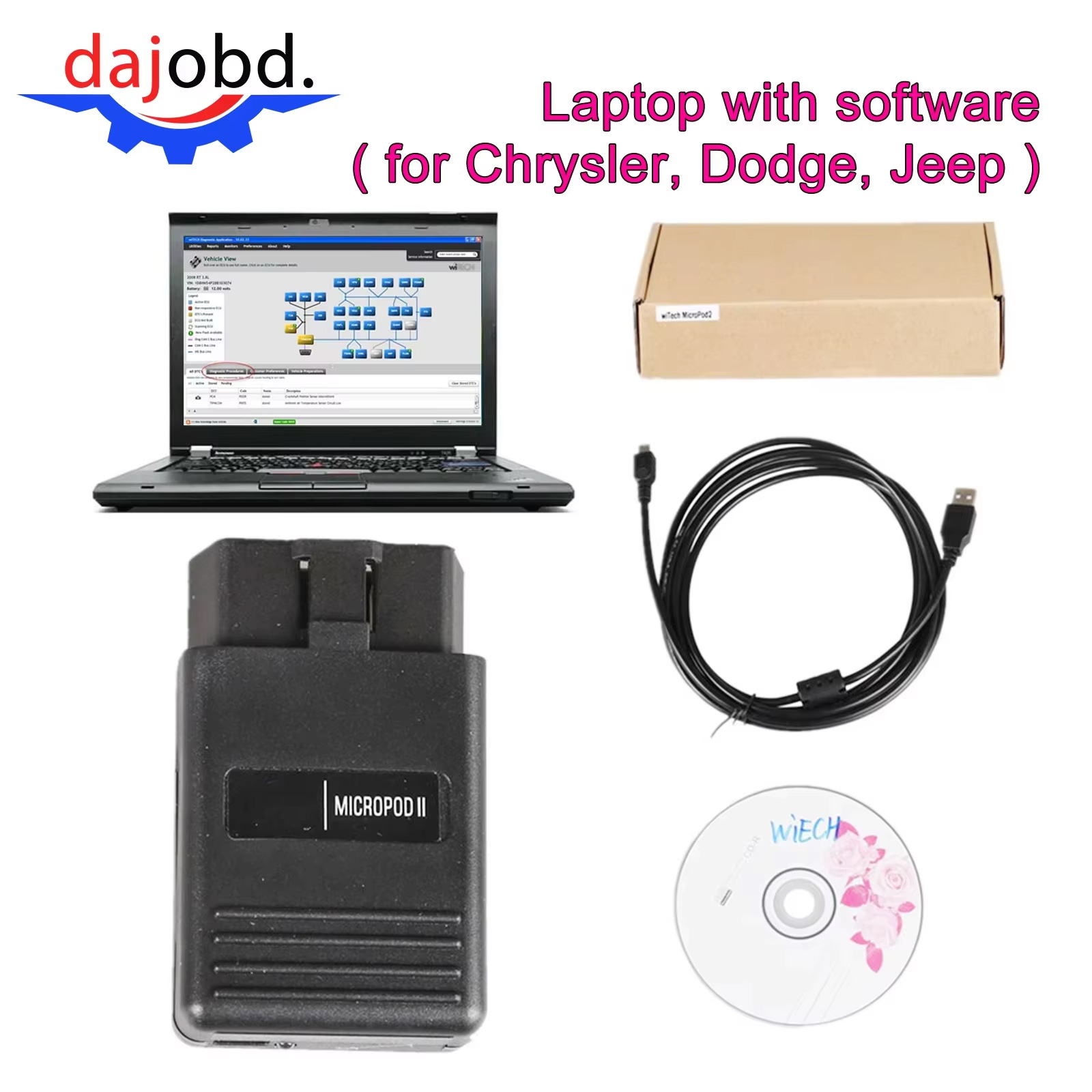 Chrysler 診断ツール wiTech MicroPod 2 V17.04.27 のラップトップ アップデートはオンラインでいつでも入手可能