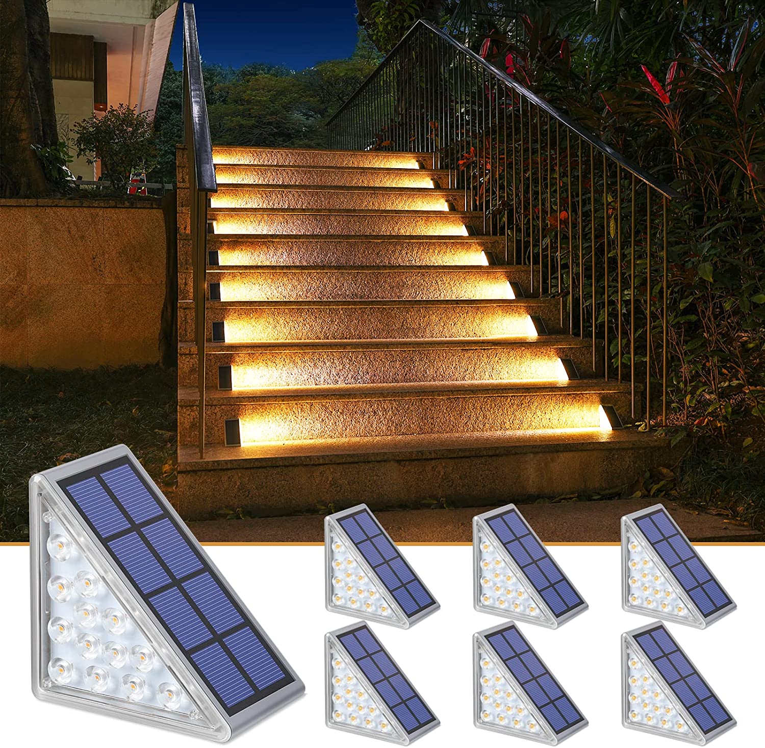 LED ステップランプ階段ライト屋外 IP67 防水ソーラーライトレンズ盗難防止デザイン装飾照明用ガーデンデッキパス