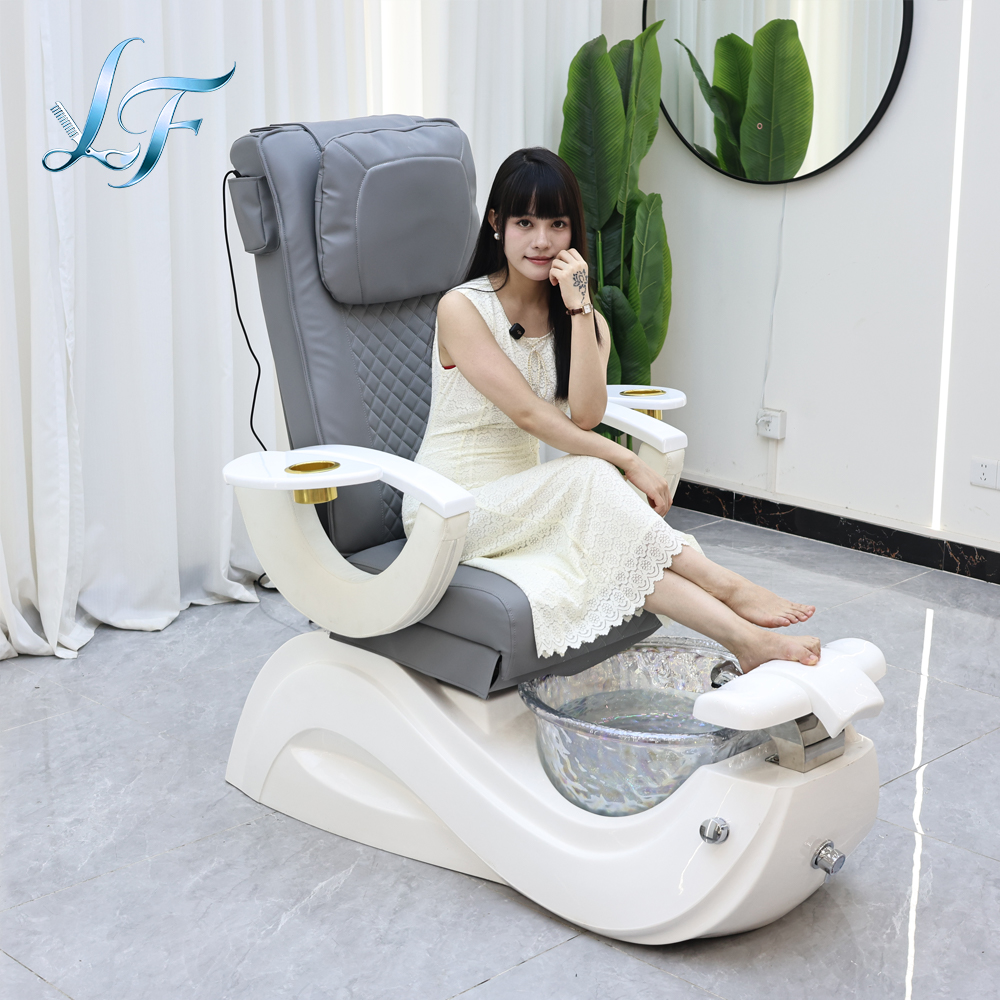 プレミアム高級ホワイトフットバススパチェアモダンネイルサロンマッサージペディキュアチェアプロフェッショナルビューティーサロン家具