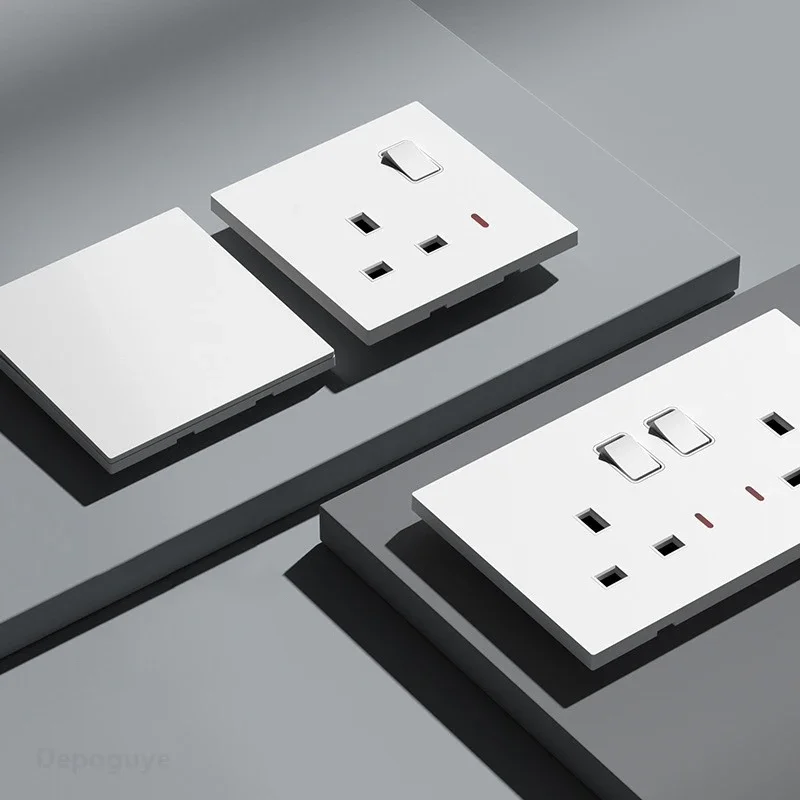 英国標準電源ソケット 13A 急速充電プラグ 20W スマート Type-C 壁コンセント、220V 電気ユニバーサルウォールライト 2way スイッチ