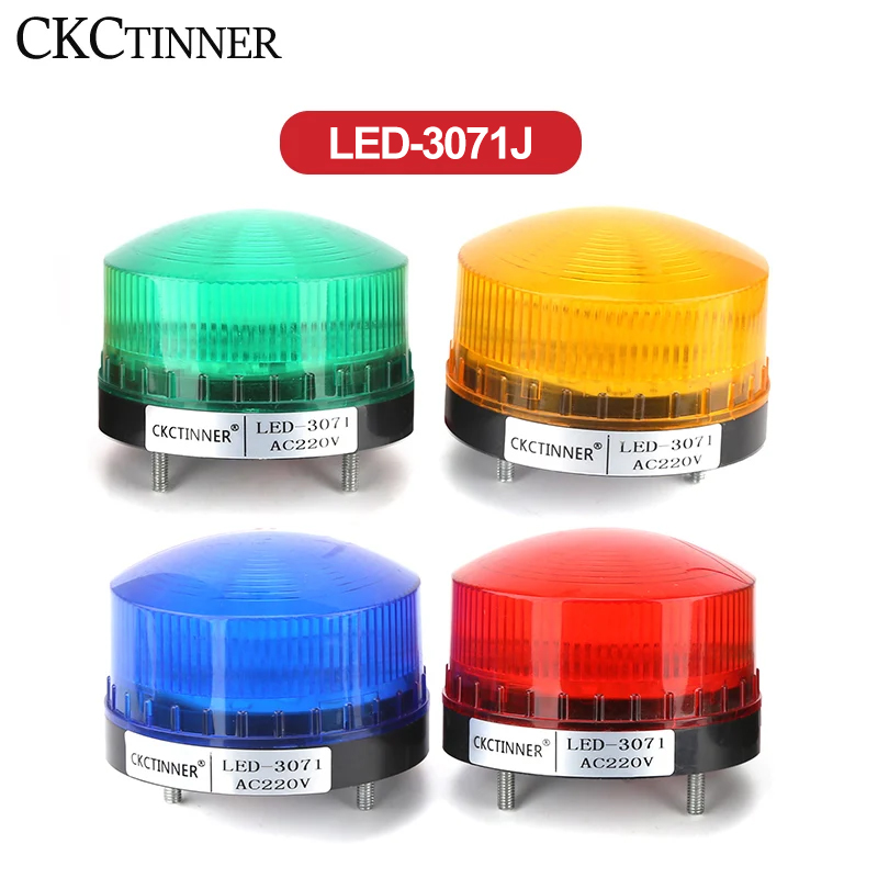ストロボ信号警告灯 12V 24V 220V LED-3071J 点滅ラウンドライトインジケータライトセキュリティ警告ブザーアラーム付き