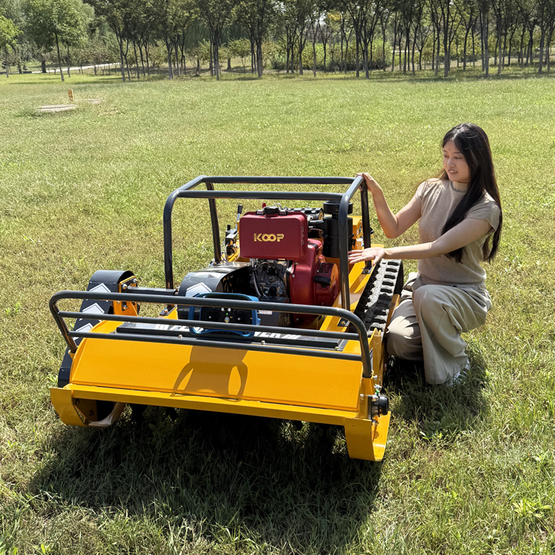 カスタマイズされた CE EPA ディーゼルエンジン全地形草刈機農業ゴムトラックリモートコントロールロボット芝刈り機