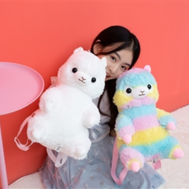 アルパカぬいぐるみバックパック漫画かわいいぬいぐるみソフトぬいぐるみショルダーバッグ子供女の子の誕生日プレゼント