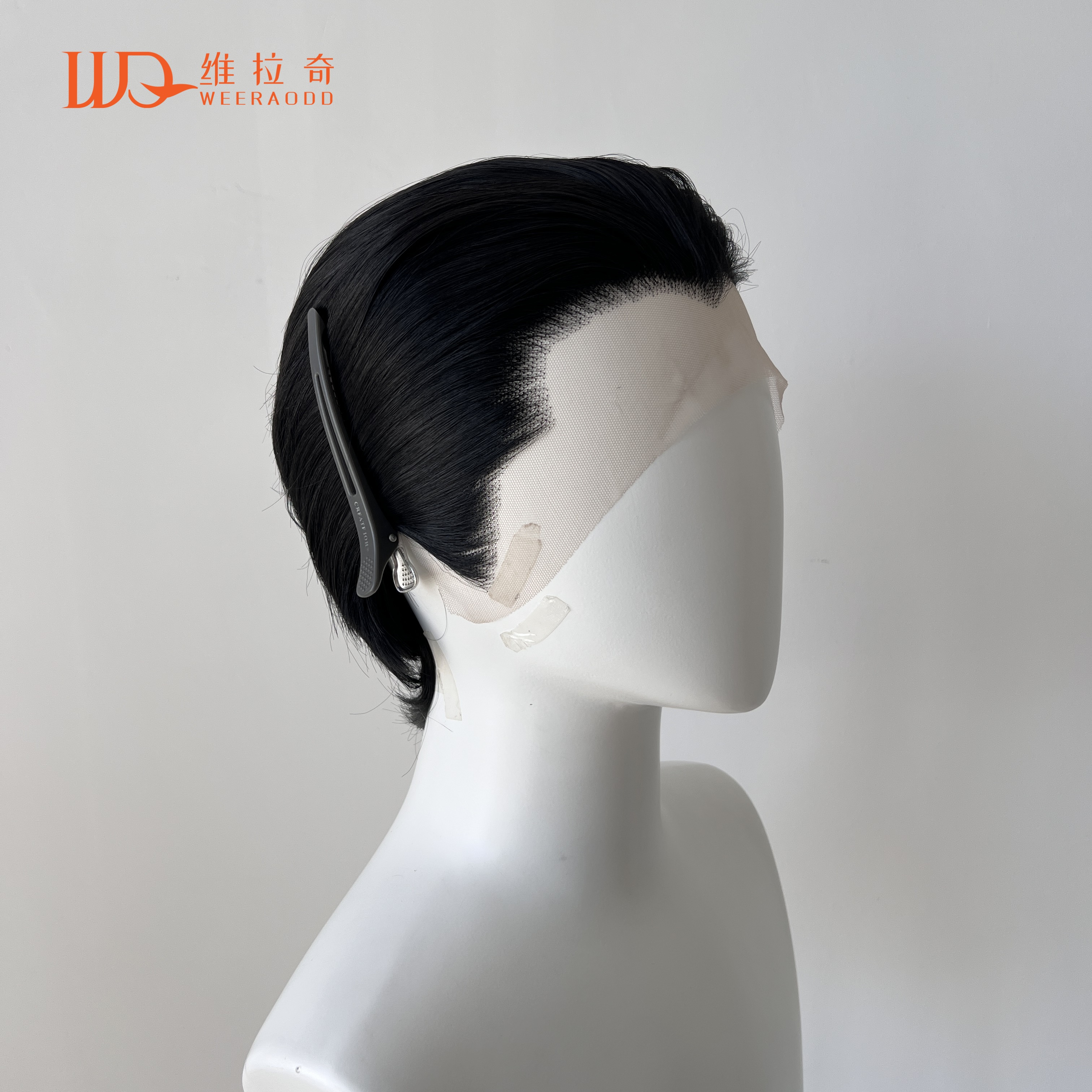黒ショートヘアウィッグ男性のためのバックスタイルコスプレ 13*4 HD 合成レースフロントウィッグショートウィッグ正面 Peluca
