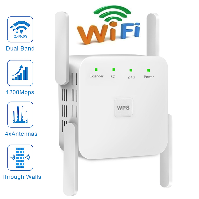 5G WiFi リピーター Wifi アンプ信号 Wifi エクステンダー ネットワーク Wi fi ブースター 1200Mbps 長距離ワイヤレス Wi-fi リピーター
