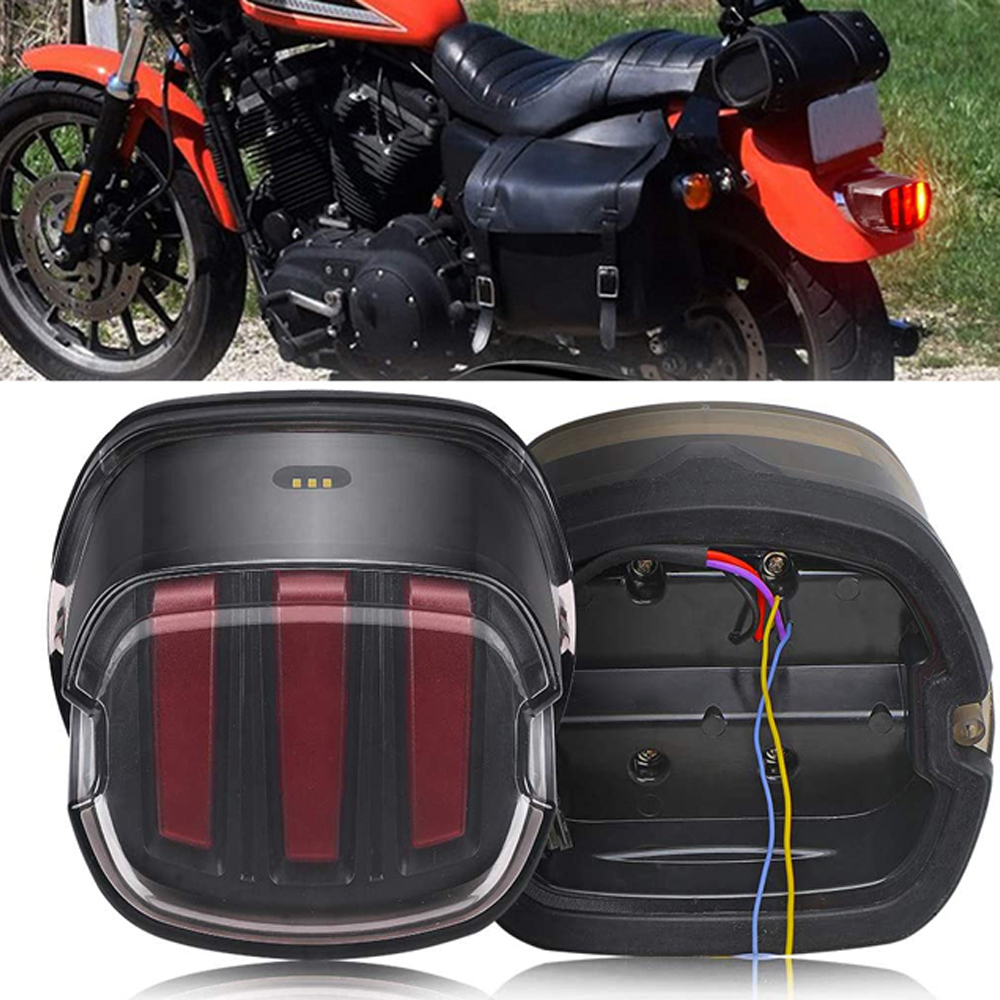 オートバイ LED ライトスモークテールライト 12v ナンバープレートリアランプハーレーダイナ用スーパーワイドグライドストップランニングランプ