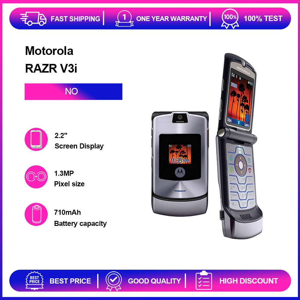 改装済みロック解除モトローラ RAZR V3i 1.3MP 2G 710mAh 電話ロシア語アラビア語キーボード良好な状態