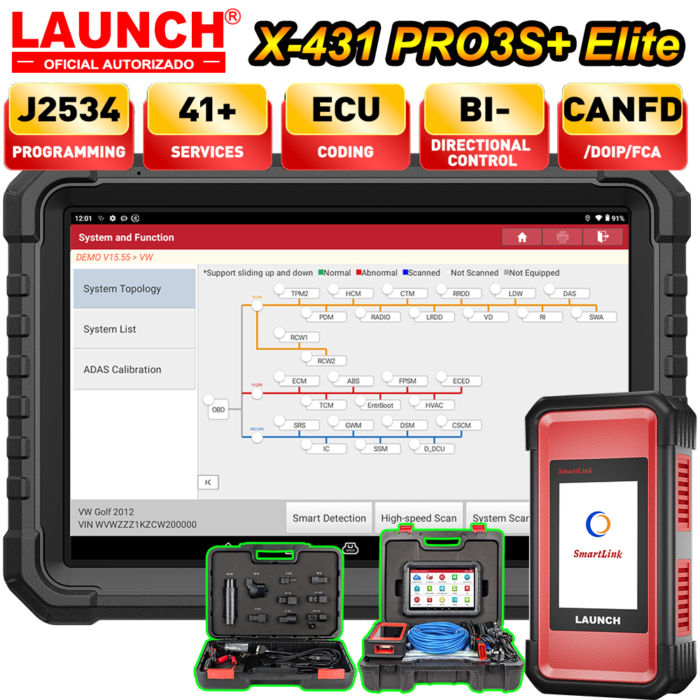 2026 年発売 X431 PRO3S エリート J2534 オフラインプログラミング車診断ツール CAN FD DOIP ECU コーディングトポロジマップ ADAS トラック EV