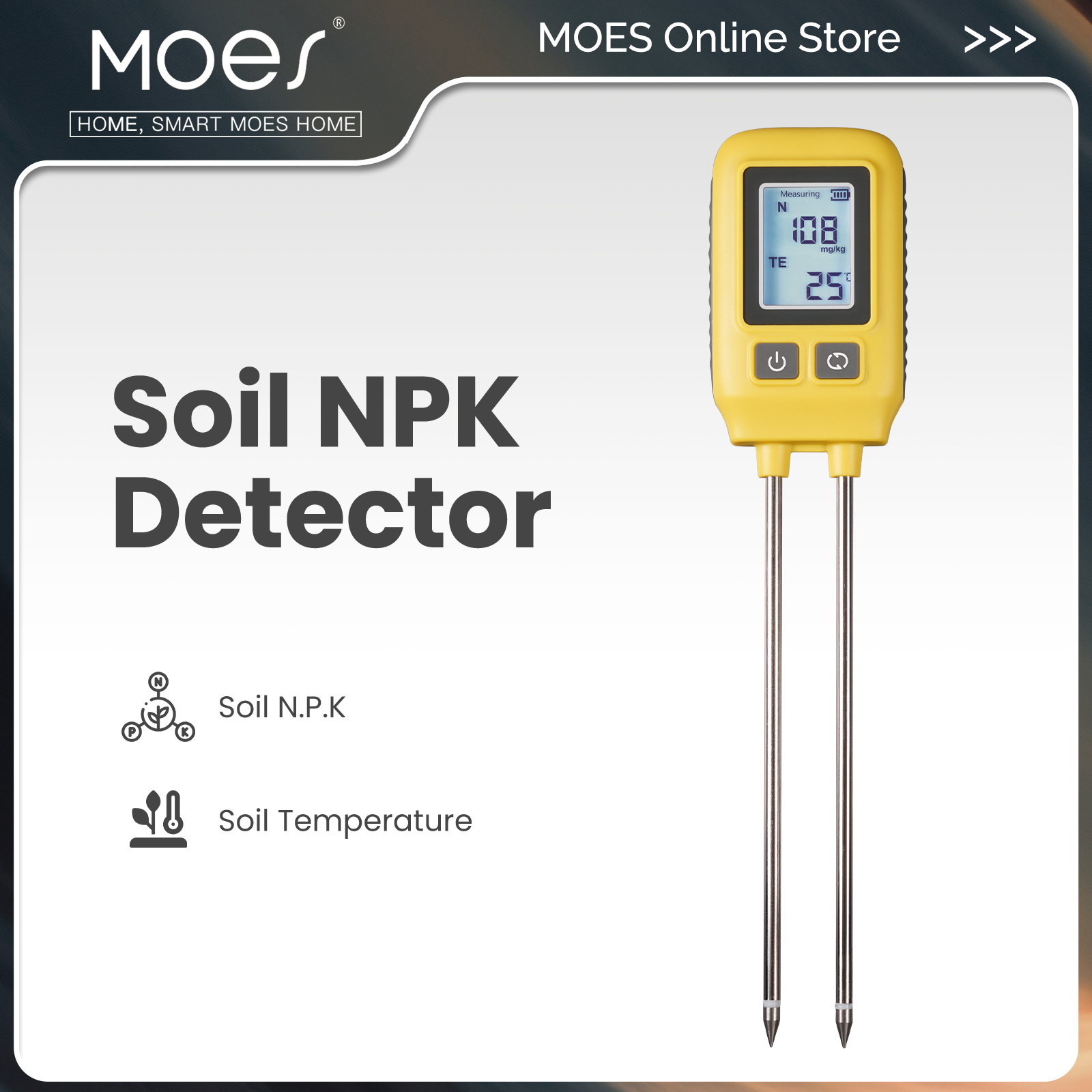 MOES 土壌 NPK 温度センサー窒素リンカリウム検出器栄養肥沃度メーターテスターガーデンファーム温室