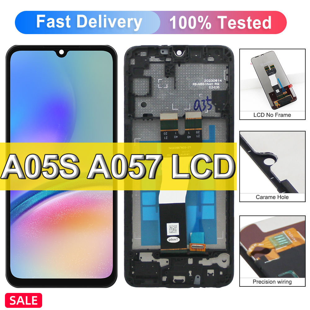 A05S 液晶サムスン A05S 液晶 SM-A057M SM-A057G/DSN SM-A057F/DS 液晶ディスプレイ、フレームデジタイザアセンブリ付き A057 液晶ディスプレイ