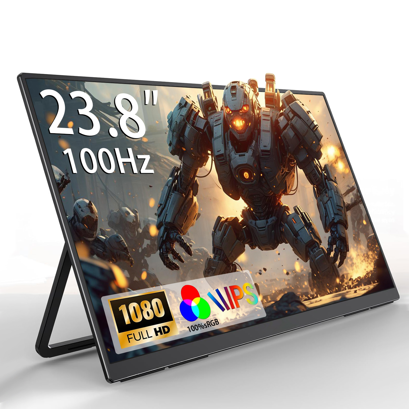 AHXJKA 23.8 インチポータブルモニター 350nits 100Hz 100%sRGB IPS 拡張オフィスディスプレイ PC ラップトップ電話 XBox スイッチ w/type-c ミニ HDMI