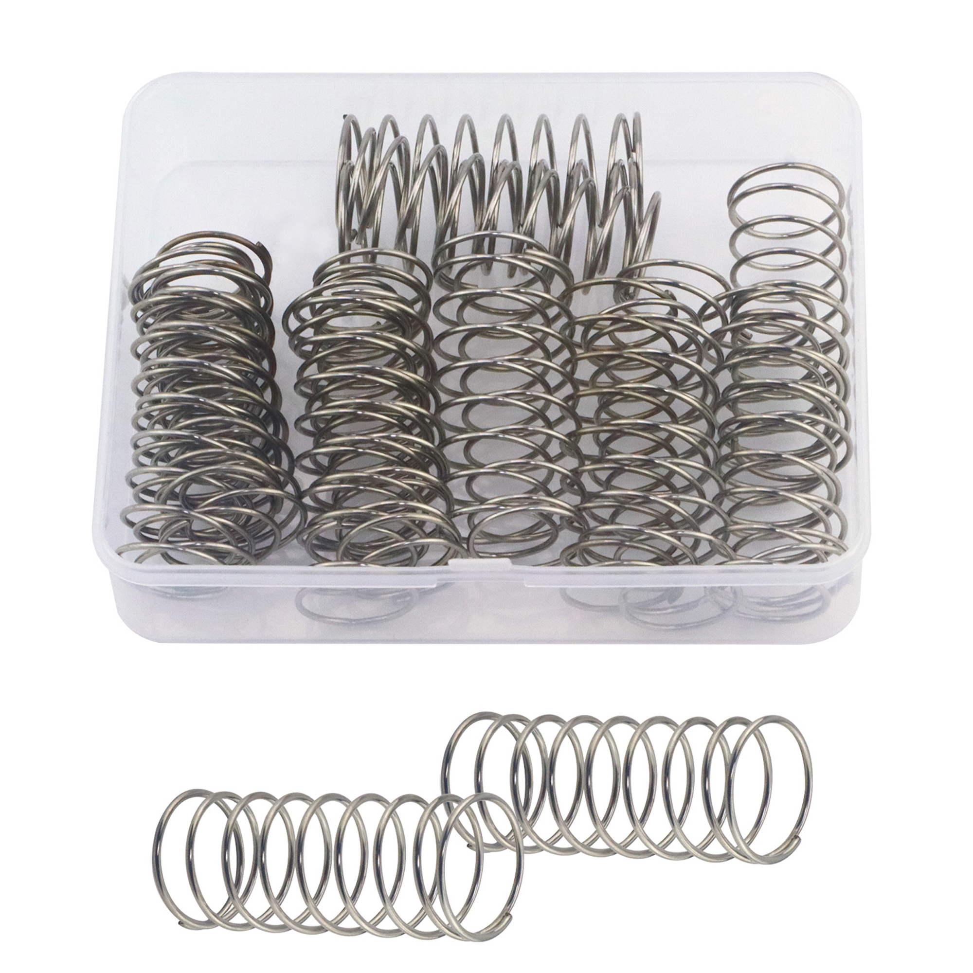 Compression Spring,20pcs 1x10x50,20pcs 1.2x20x50,20pcs  0.6x6x50  Stainless Steel Coil Extension