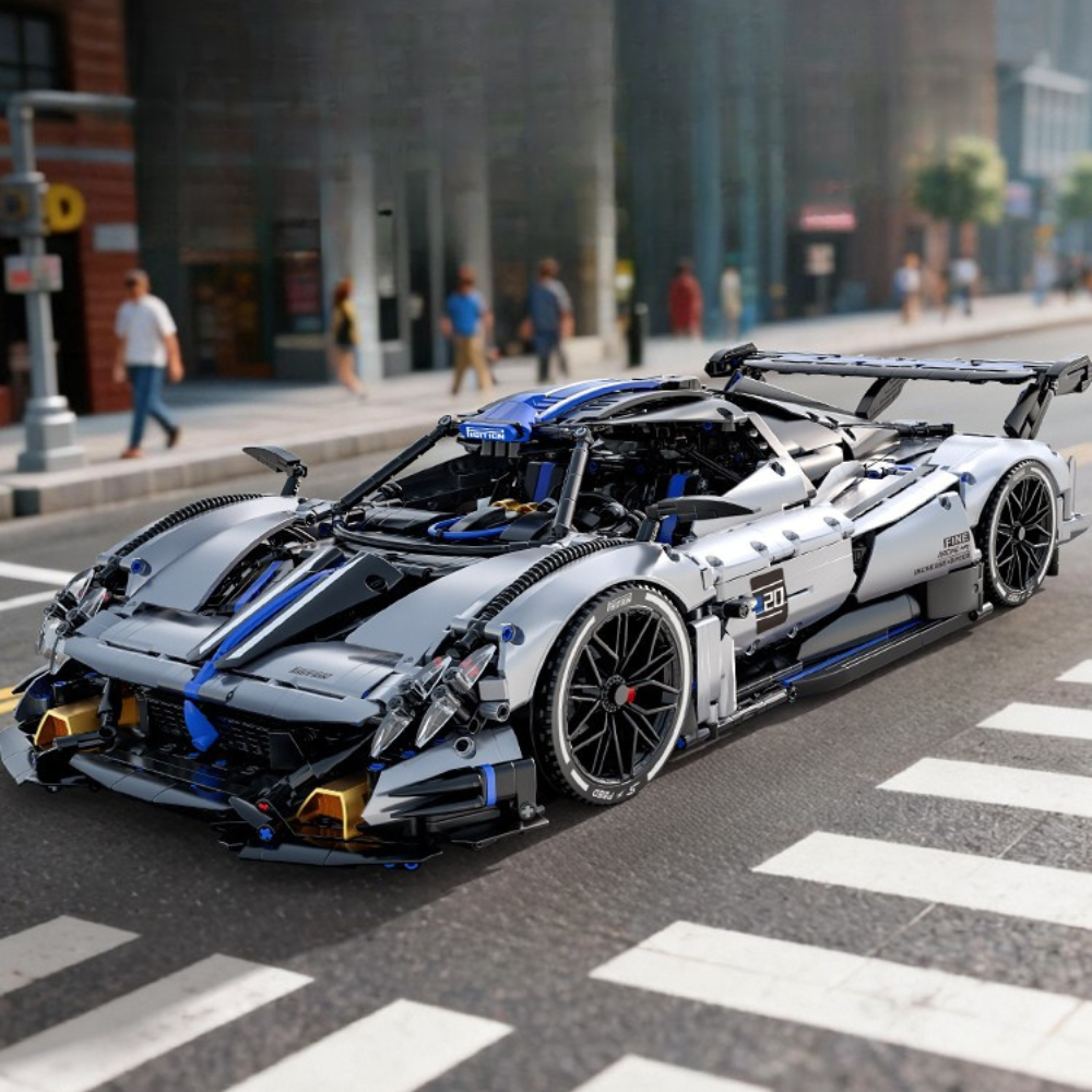 TOYLINX 3526 個シルバーブルーテクニックレーシングスポーツカービルディングブロックセット 1:8 スケールスーパースポーツカーモデル理想的なレンガボーイギフト