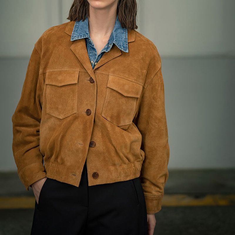 女性のヴィンテージ長袖ボンバージャケットノッチ襟秋コートカジュアル冬アウター Feminino Casaco 2025
