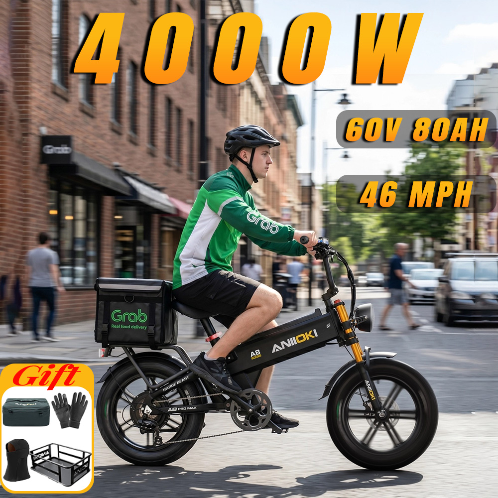 ANIIOKI 電動自転車 A8 プロマックスウルトラ eBikes 4000 ワットモーター電動自転車 60V 電動自転車大人用長距離ファットタイヤ 20 "*4"
